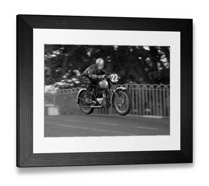 Framed Print : Mick Featherstone Triumph 1949 Senior Clubman TT Practice Framed Print : Mick Featherstone Triumph 1949 Senior Clubman TT Practice