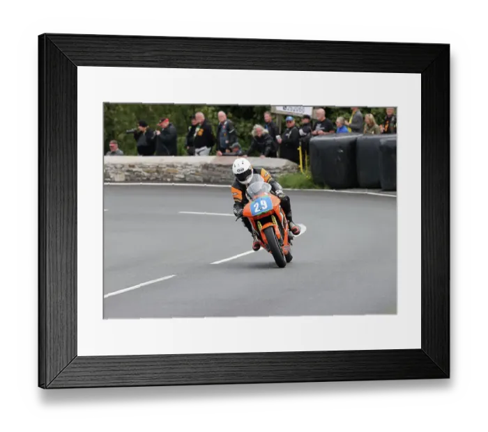 Framed Print : Mark Herbertson Kawasaki 2022 Junior Manx Grand Prix