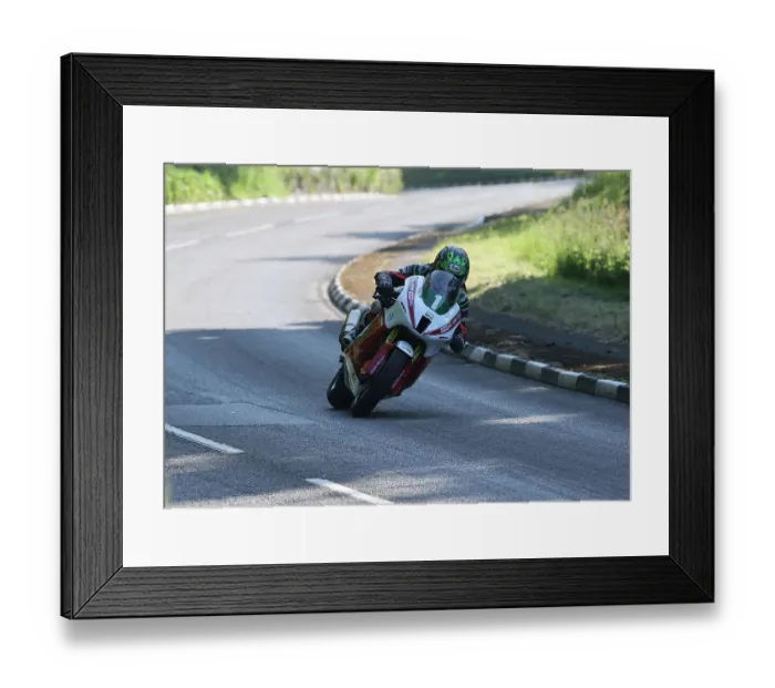 Framed Print : Dominic Herbertson Kawasaki 2023 Supertwin TT