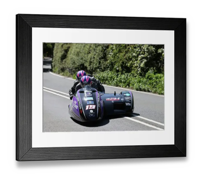 Framed Print : Craig Melvin Stuart Chrustian LCR Suzuki 2023 Sidecar TT
