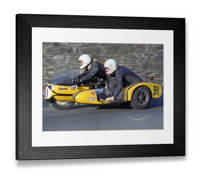 Framed Print : Trevor Youens Peter Thompson Parker BSA 1973 750 Sidecar TT