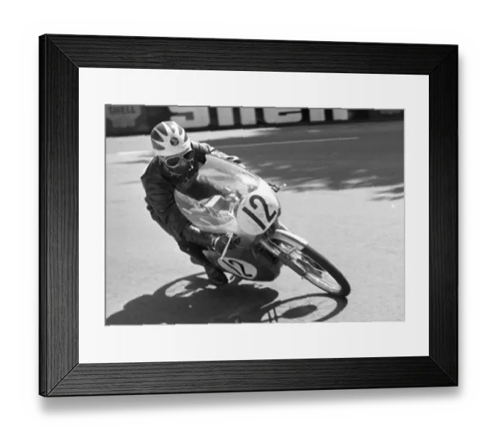 Framed Print : David Lock (Honda) at Quarter Bridge, 1968 50cc TT Framed Print : David Lock (Honda) at Quarter Bridge, 1968 50cc TT