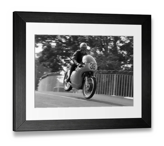 Framed Print : Ken Adger Matchless 1963 Senior Manx Grand Prix Practice Framed Print : Ken Adger Matchless 1963 Senior Manx Grand Prix Practice