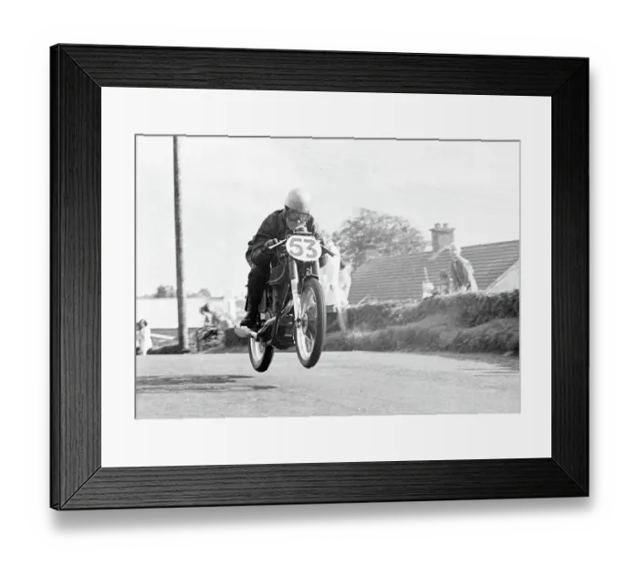 Framed Print : J McIlgrath AJS 1952 Junior Ulster Grand Prix Framed Print : J McIlgrath AJS 1952 Junior Ulster Grand Prix