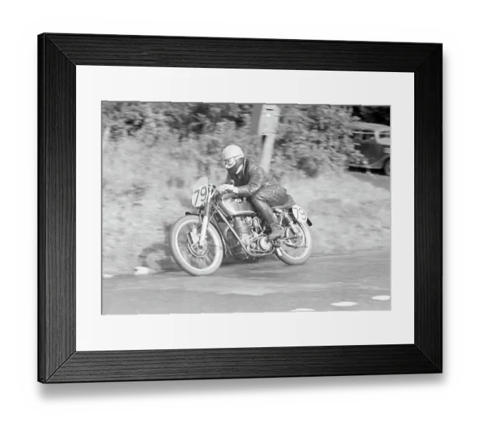 Framed Print : Charlie Gray AJS 1952 Junior Ulster Grand Prix
