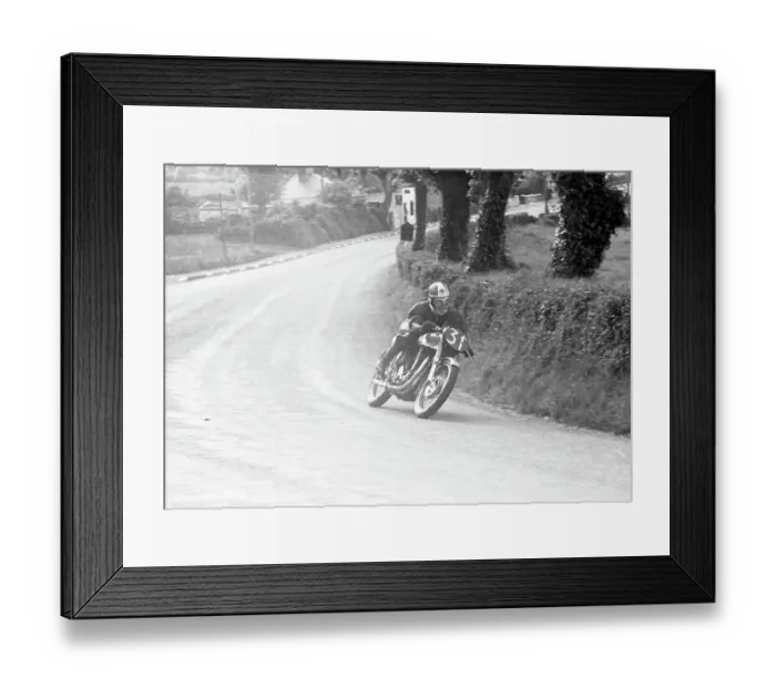 Framed Print : Jack Hedley (Norton) 1954 Clubman TT Ginger Hll Framed Print : Jack Hedley (Norton) 1954 Clubman TT Ginger Hll