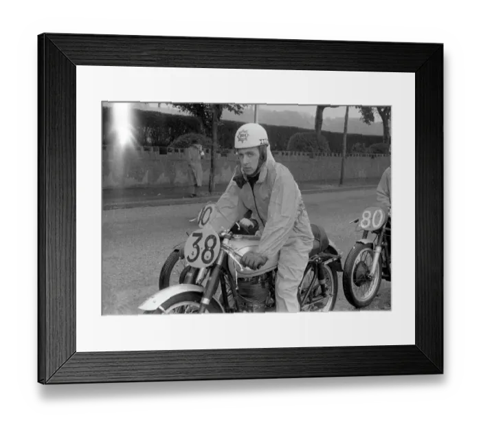 Framed Print : Michael Adams (BSA) 1955 Junior Manx Grand Prix Framed Print : Michael Adams (BSA) 1955 Junior Manx Grand Prix