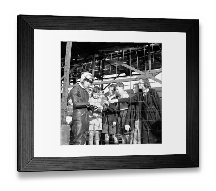 Framed Print : Japan's Moto Kitano (Honda) signing autographs Framed Print : Japan's Moto Kitano (Honda) signing autographs