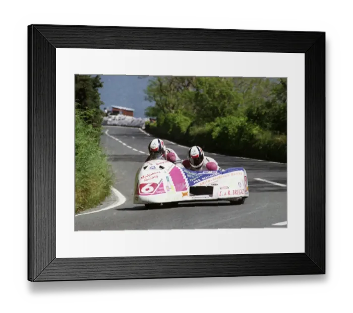 Framed Print : Dave Molyneux in the 1993 Sidecar TT
