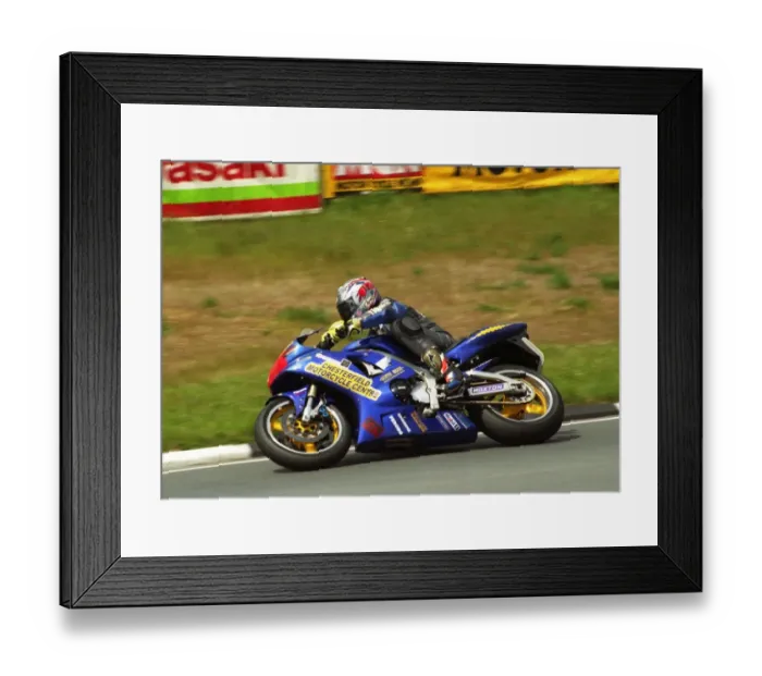Framed Print : David Jefferies at Creg ny Baa, 1999 Production TT Framed Print : David Jefferies at Creg ny Baa, 1999 Production TT