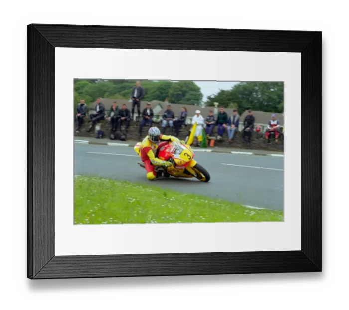 Framed Print : David Jefferies at Sulby Bridge; 1999 Senior TT