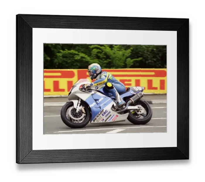 Framed Print : Dave Morris (Chrysalis BMW) at Quarter Bridge; 1998 Singles TT Framed Print : Dave Morris (Chrysalis BMW) at Quarter Bridge; 1998 Singles TT