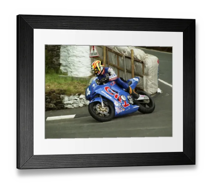 Framed Print : Michael Rutter at Governors Bridge; 1998 Junior TT Framed Print : Michael Rutter at Governors Bridge; 1998 Junior TT