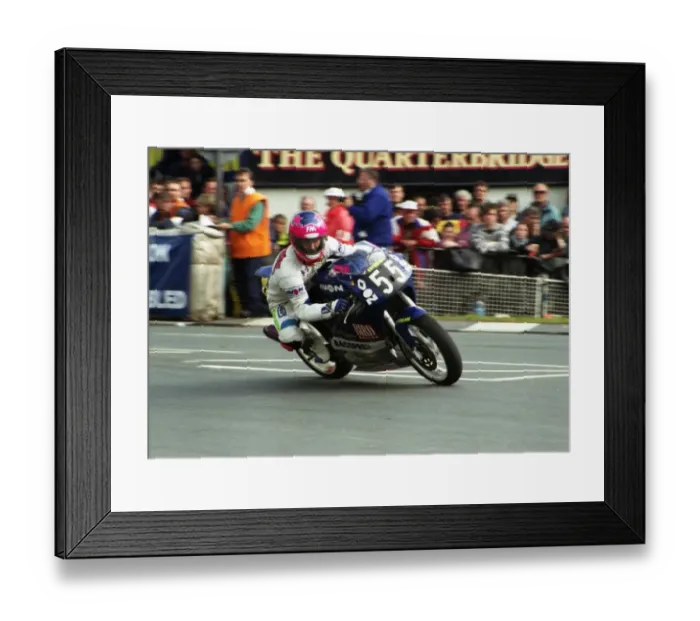 Framed Print : Jim Moodie at Quarter Bridge; 1996 Singles TT Framed Print : Jim Moodie at Quarter Bridge; 1996 Singles TT