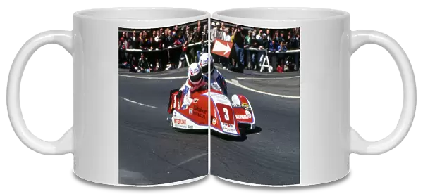 Mick Boddice leaves Parliament Square: 1991 Sidecar Race B