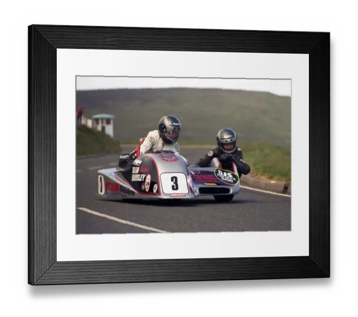 Framed Print : Mick Boddice at the Bungalow: 1988 Sidecar Race A Framed Print : Mick Boddice at the Bungalow: 1988 Sidecar Race A