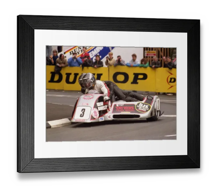 Framed Print : Mick Boddice at Quarter Bridge: 1988 Sidecar Race B Framed Print : Mick Boddice at Quarter Bridge: 1988 Sidecar Race B