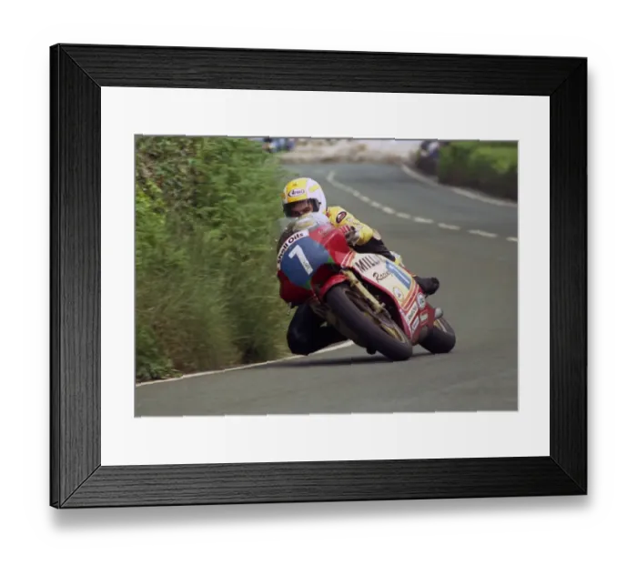 Framed Print : Eddie Laycock at Tower Bends: 1987 Junior TT