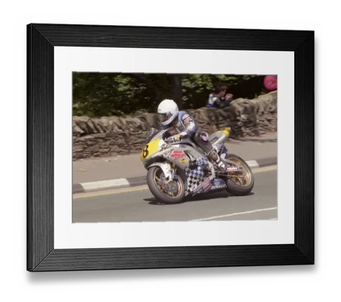 Framed Print : David Jefferies at Quarter Bridge: 1998 Senior TT Framed Print : David Jefferies at Quarter Bridge: 1998 Senior TT