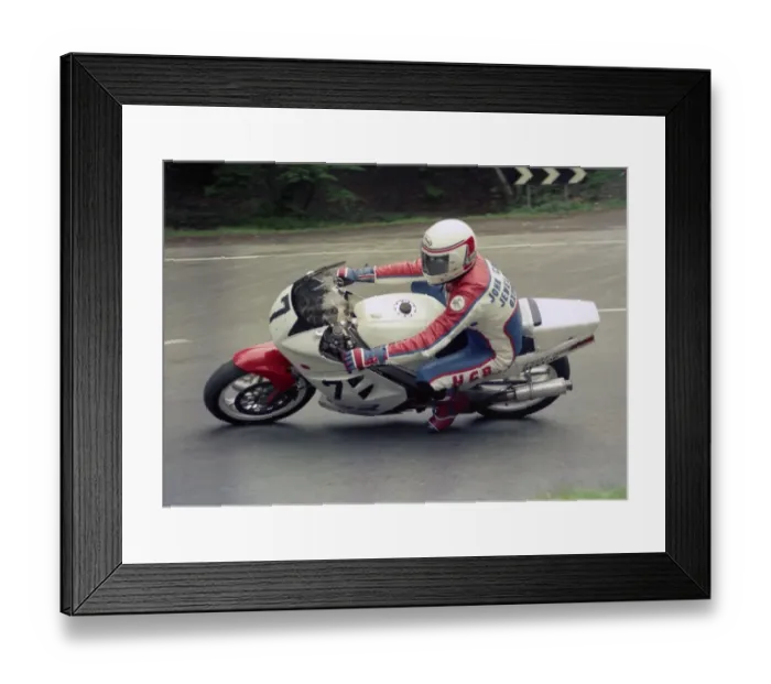 Framed Print : Geoff Johnson at Ramsey Hairpin: 1986 Formula One TT Framed Print : Geoff Johnson at Ramsey Hairpin: 1986 Formula One TT