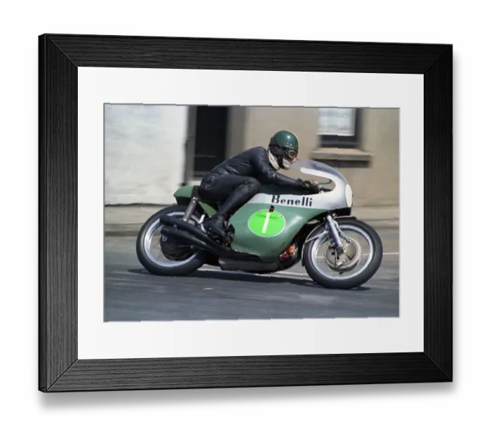 Framed Print : Kel Carruthers leaves Ramsey: 1969 Lightweight TT Framed Print : Kel Carruthers leaves Ramsey: 1969 Lightweight TT
