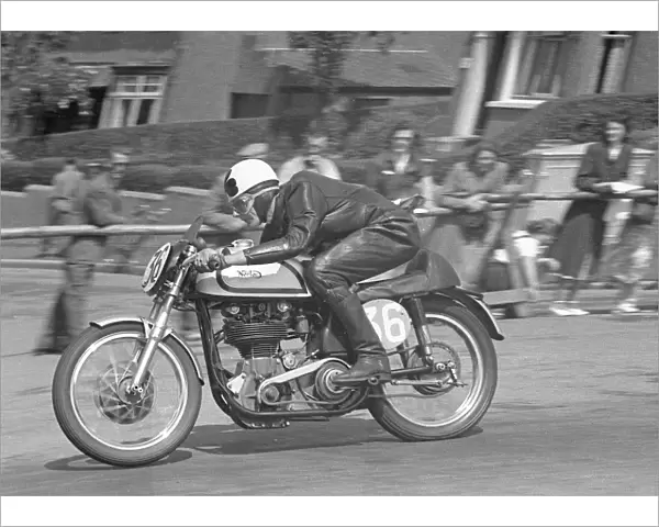 W J Sparky Campbell on Bray Hill: 1953 Junior TT