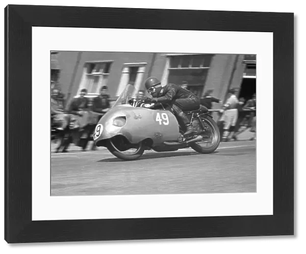 Dennis Christian on Bray Hill: 1957 Senior TT