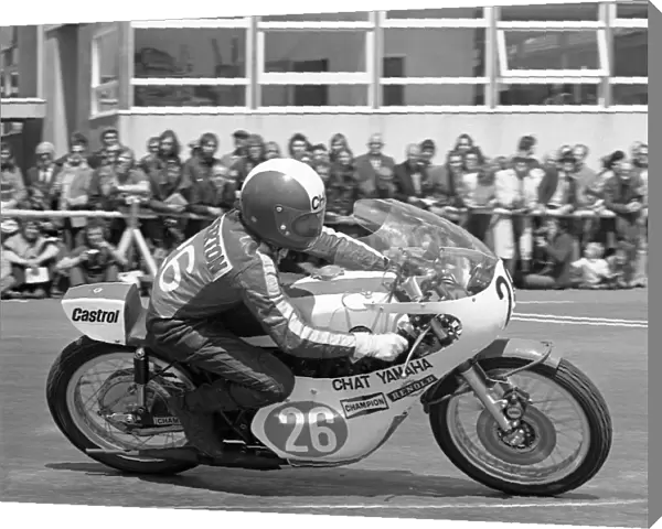 Derek Chatterton at Parliament Square: 1975 Junior TT