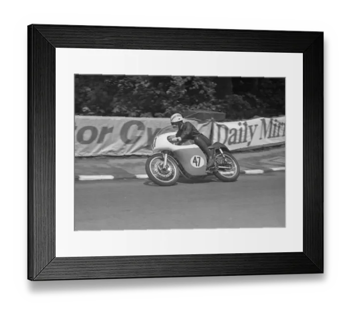 Framed Print : Ron Chandler at Quarter Bridge: 1965 Junior TT Framed Print : Ron Chandler at Quarter Bridge: 1965 Junior TT
