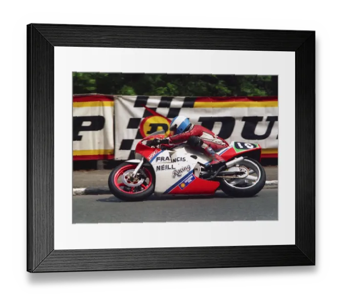 Framed Print : Steve Cull at Braddan Bridge: 1988 Junior TT Framed Print : Steve Cull at Braddan Bridge: 1988 Junior TT