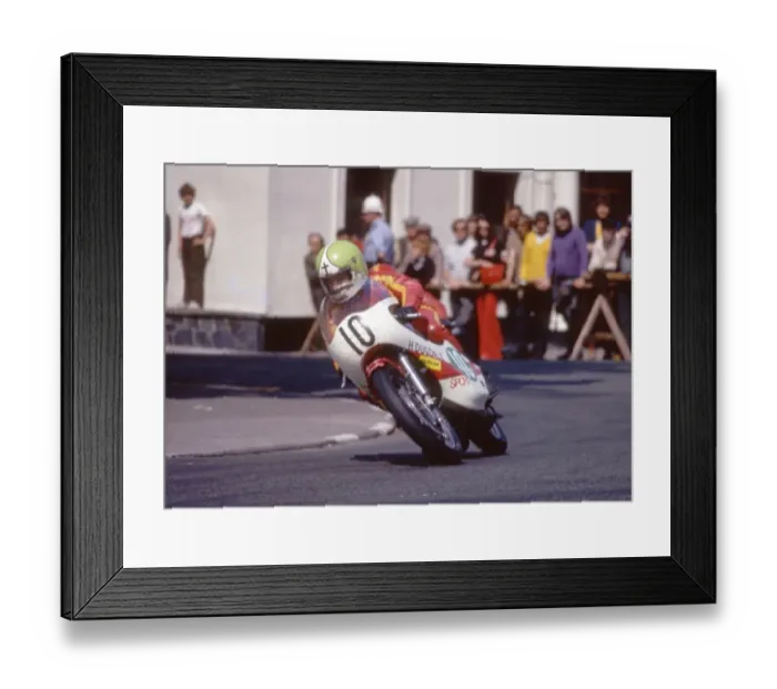 Framed Print : Tom Dickie at Parliament Square: 1973 Junior TT Framed Print : Tom Dickie at Parliament Square: 1973 Junior TT