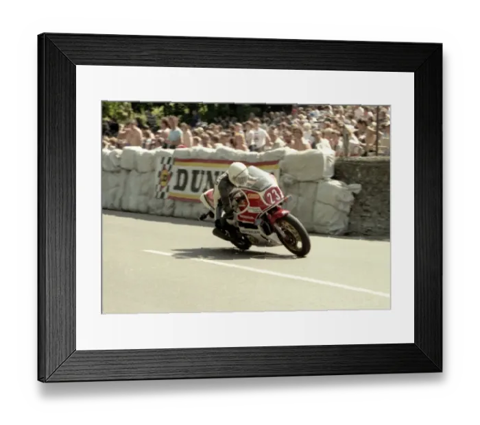 Framed Print : Karl Heinz Diepold at Braddan Bridge, 1984 Production TT Framed Print : Karl Heinz Diepold at Braddan Bridge, 1984 Production TT