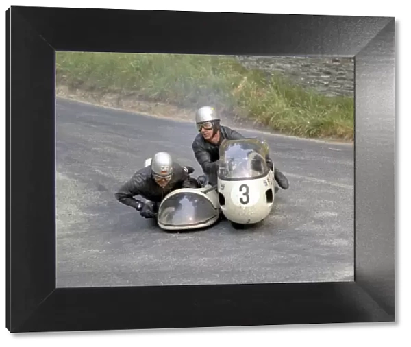 Horst Owesle and Julius Kremer at Governors Bridge: 1970 500 Sidecar TT