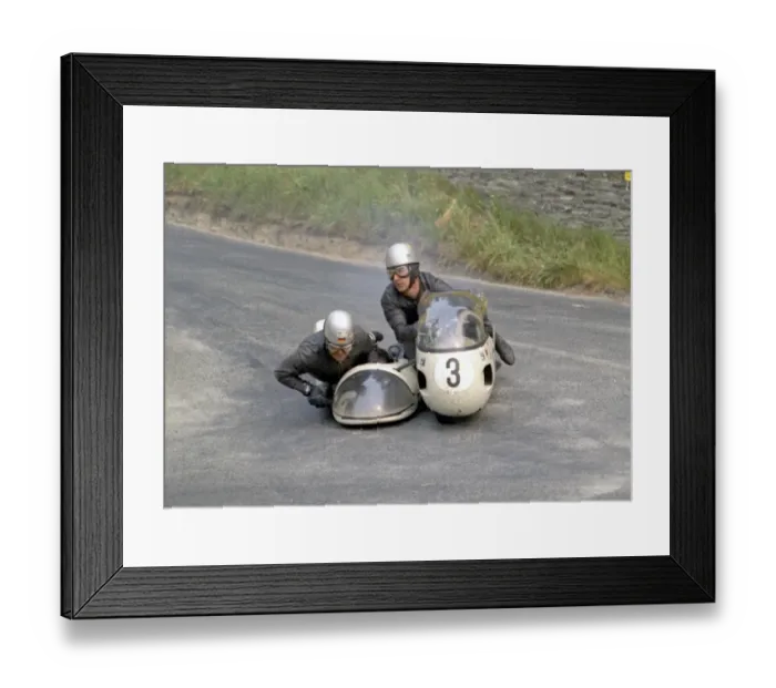 Framed Print : Horst Owesle and Julius Kremer at Governors Bridge: 1970 500 Sidecar TT Framed Print : Horst Owesle and Julius Kremer at Governors Bridge: 1970 500 Sidecar TT