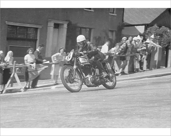 D A Gadd on Bray Hill: 1951 Senior Clubman TT