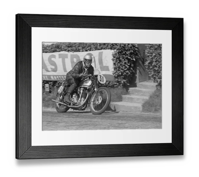 Framed Print : Frank Fletcher at Cronk ny Mona: 1951 Senior Clubman TT Framed Print : Frank Fletcher at Cronk ny Mona: 1951 Senior Clubman TT