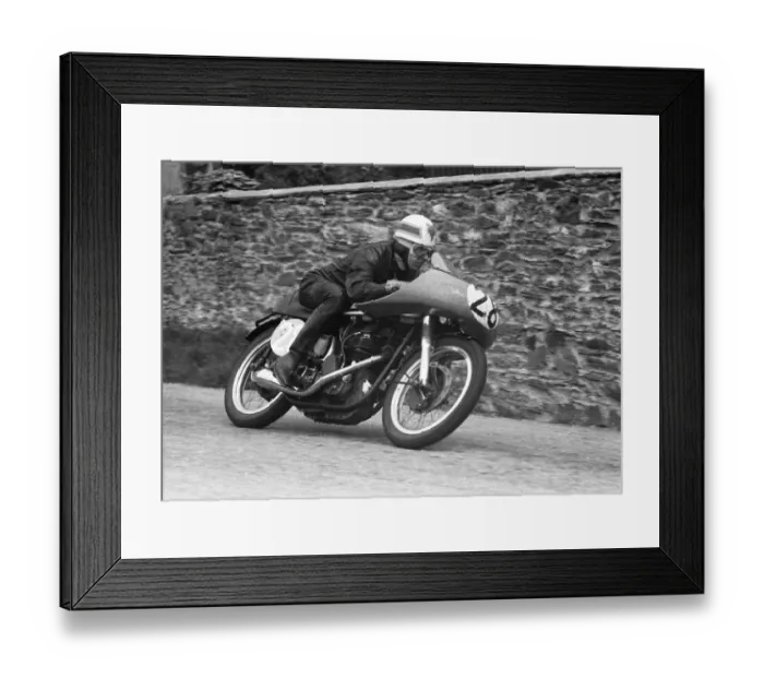 Framed Print : Frank Fox at Cronk ny Mona: 1955 Junior TT Framed Print : Frank Fox at Cronk ny Mona: 1955 Junior TT