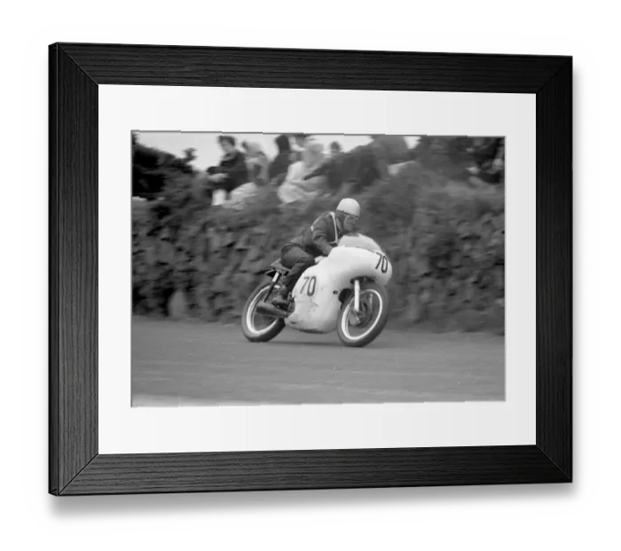 Framed Print : Rudolf Glaser at Bedstead Corner; 1961 Senior TT Framed Print : Rudolf Glaser at Bedstead Corner; 1961 Senior TT