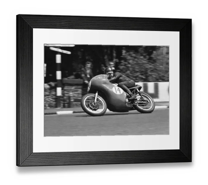 Framed Print : Tony Godfrey at Quarter Bridge: 1962 Senior TT Framed Print : Tony Godfrey at Quarter Bridge: 1962 Senior TT