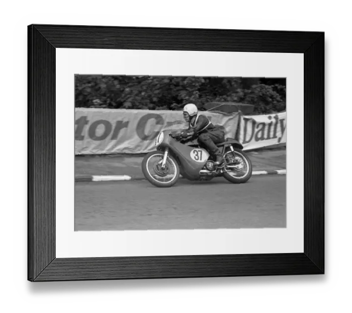 Framed Print : Andreas Georgeades at Quarter Bridge; 1965 Senior TT Framed Print : Andreas Georgeades at Quarter Bridge; 1965 Senior TT