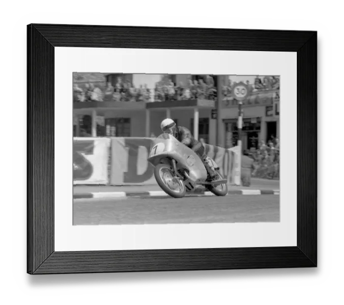 Framed Print : Werner Haas at Quarter Bridge: 1954 Lightweight TT Framed Print : Werner Haas at Quarter Bridge: 1954 Lightweight TT