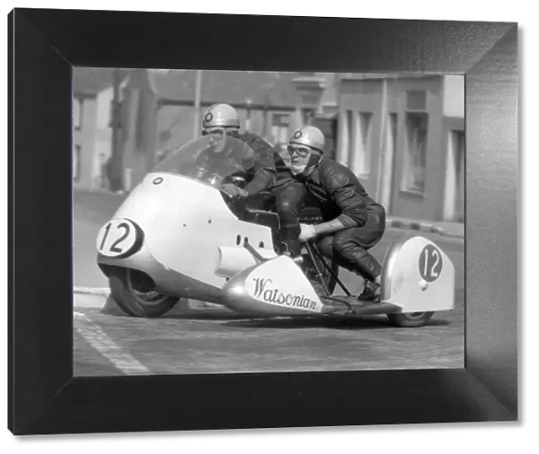 Pip Harris at the Manx Arms; 1959 Sidecar TT