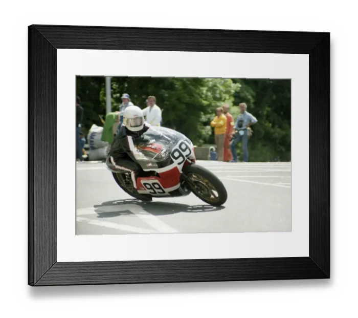 Framed Print : Mike Ross at Quarter Bridge; 1982 Classic TT Framed Print : Mike Ross at Quarter Bridge; 1982 Classic TT