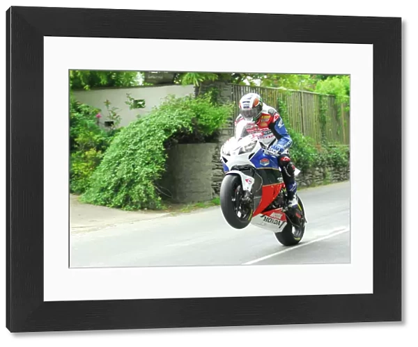 John McGuinness flies Ballacrye; 2012 Superbike TT