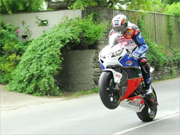 John McGuinness flies Ballacrye; 2012 Superbike TT