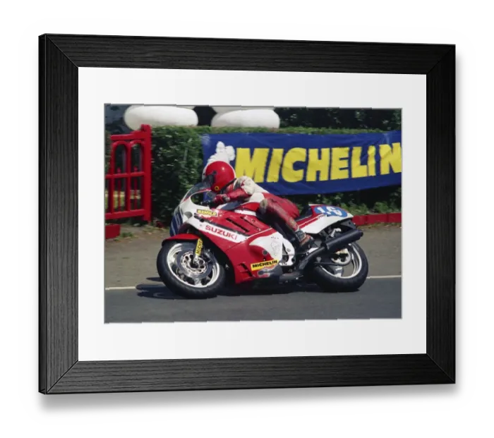 Framed Print : Kevin Wison (Suzuki) at Ballacraine; 1988 Production B TT Framed Print : Kevin Wison (Suzuki) at Ballacraine; 1988 Production B TT
