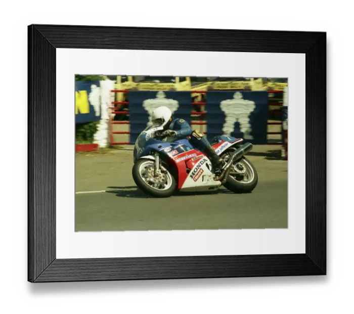 Framed Print : Nick Jefferies (Honda) at Ballacraine; 1988 Production B TT Framed Print : Nick Jefferies (Honda) at Ballacraine; 1988 Production B TT