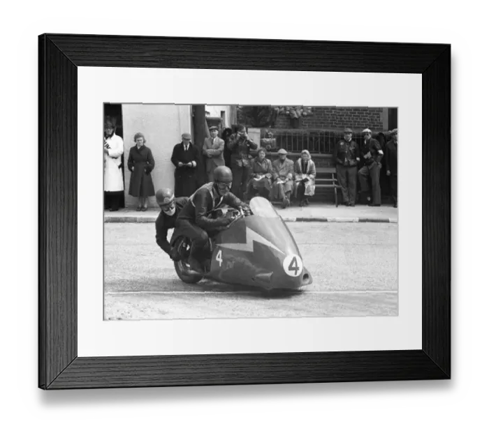 Framed Print : Bob Mitchell / Eric Bliss (Norton): 1956 Sidecar TT Framed Print : Bob Mitchell / Eric Bliss (Norton): 1956 Sidecar TT
