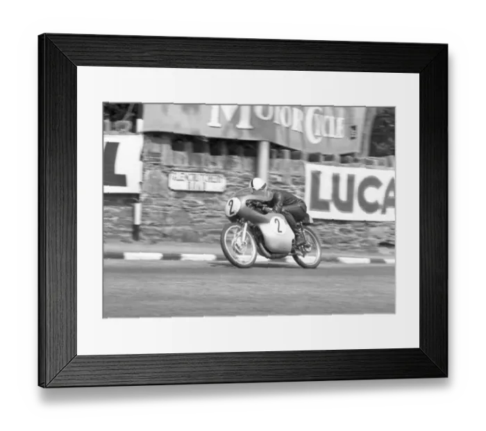 Framed Print : Ernst Degner (Suzuki) leaves Governors Bridge; 1962 50cc TT Framed Print : Ernst Degner (Suzuki) leaves Governors Bridge; 1962 50cc TT
