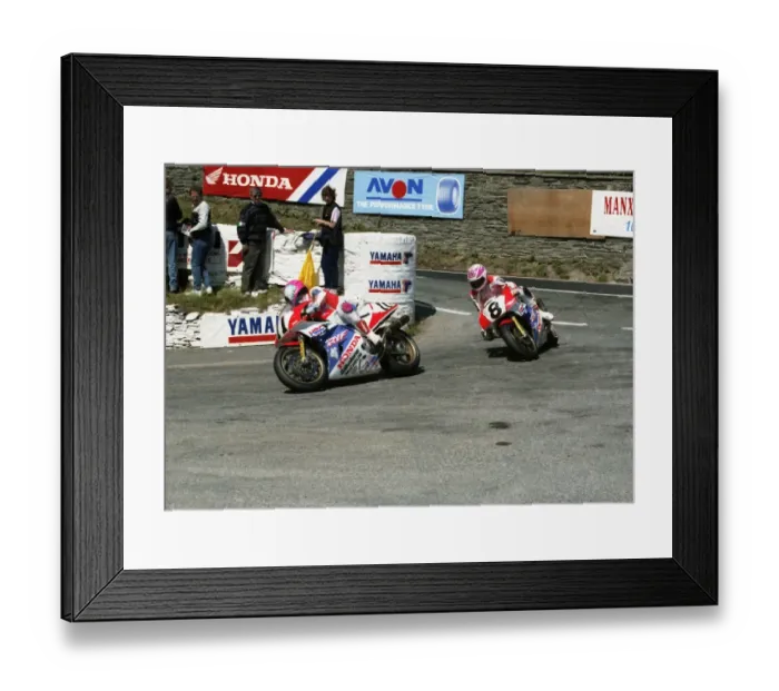 Framed Print : Steve Hislop and Carl Fogarty; 1991 Formula One TT Framed Print : Steve Hislop and Carl Fogarty; 1991 Formula One TT